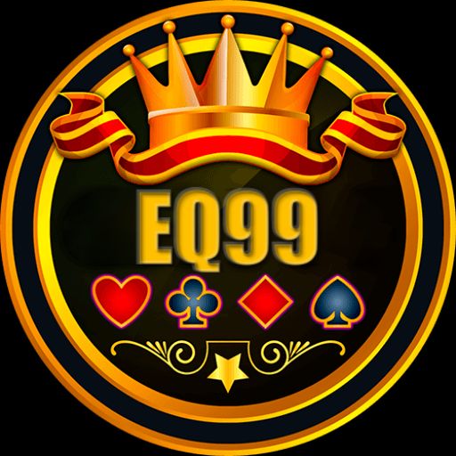 EQ99 themed cartoon characters with mobile gaming elements and coins